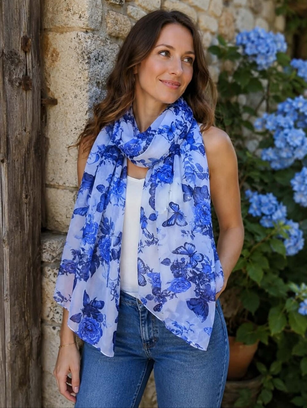 Foulard avec motifs de papillions